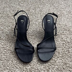 Zara Black Heeled Sandals